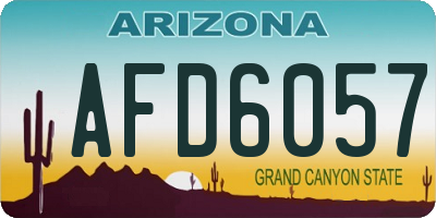 AZ license plate AFD6057