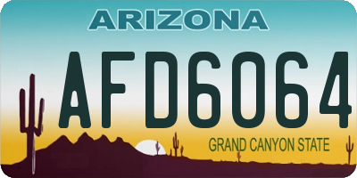 AZ license plate AFD6064