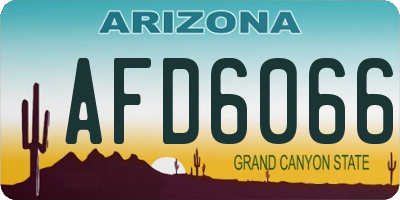 AZ license plate AFD6066