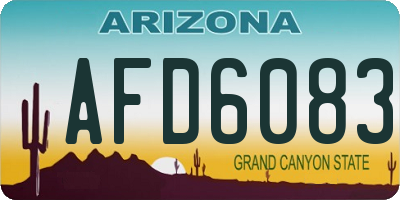 AZ license plate AFD6083