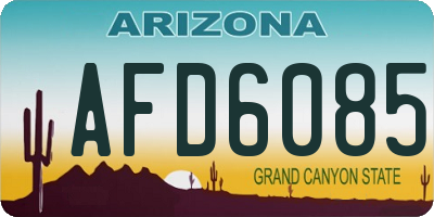 AZ license plate AFD6085