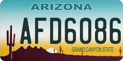 AZ license plate AFD6086
