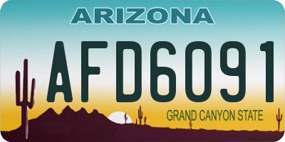 AZ license plate AFD6091