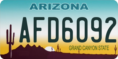 AZ license plate AFD6092