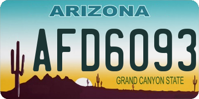 AZ license plate AFD6093