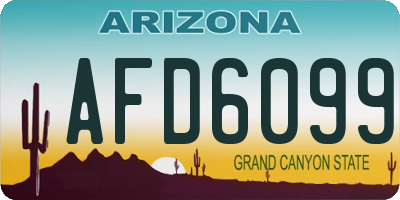 AZ license plate AFD6099