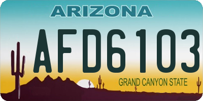 AZ license plate AFD6103