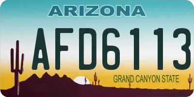 AZ license plate AFD6113