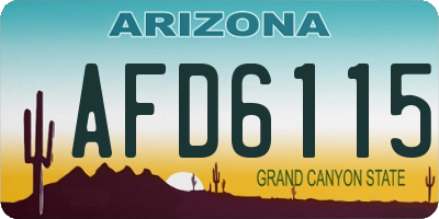 AZ license plate AFD6115