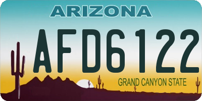 AZ license plate AFD6122