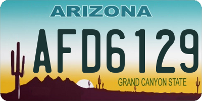 AZ license plate AFD6129