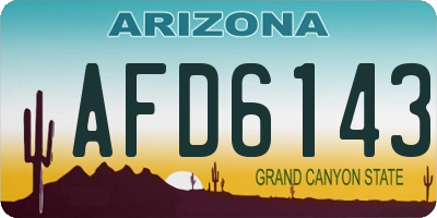 AZ license plate AFD6143