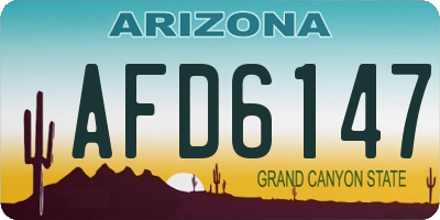 AZ license plate AFD6147
