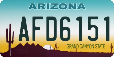 AZ license plate AFD6151