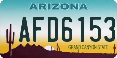 AZ license plate AFD6153