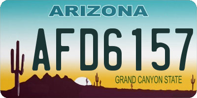 AZ license plate AFD6157