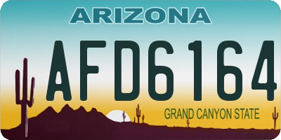 AZ license plate AFD6164