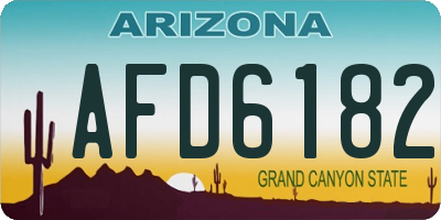 AZ license plate AFD6182
