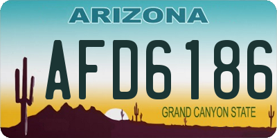 AZ license plate AFD6186