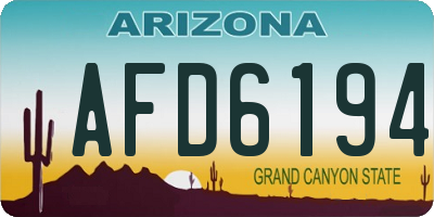 AZ license plate AFD6194