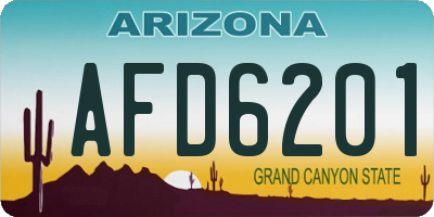 AZ license plate AFD6201