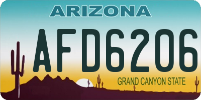 AZ license plate AFD6206