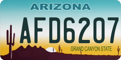 AZ license plate AFD6207