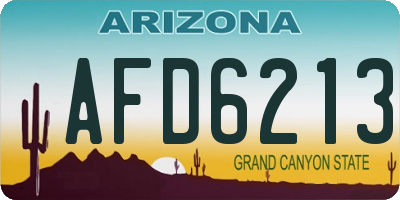 AZ license plate AFD6213