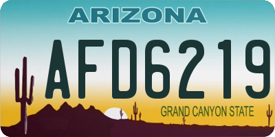 AZ license plate AFD6219