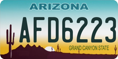 AZ license plate AFD6223