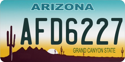 AZ license plate AFD6227