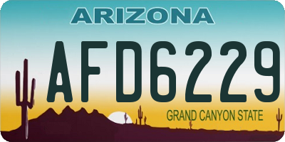 AZ license plate AFD6229