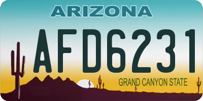 AZ license plate AFD6231