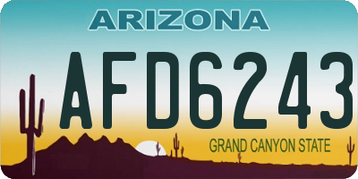 AZ license plate AFD6243