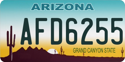 AZ license plate AFD6255