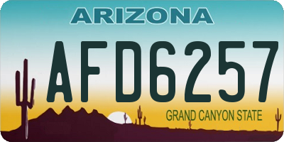 AZ license plate AFD6257