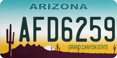 AZ license plate AFD6259