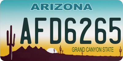 AZ license plate AFD6265