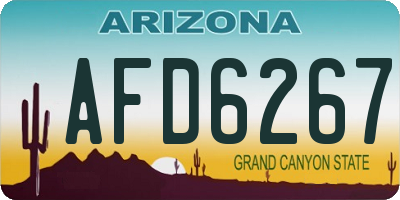 AZ license plate AFD6267