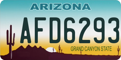AZ license plate AFD6293