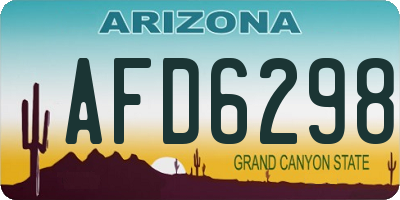 AZ license plate AFD6298
