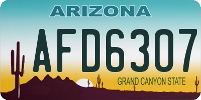 AZ license plate AFD6307
