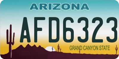 AZ license plate AFD6323