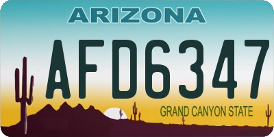 AZ license plate AFD6347
