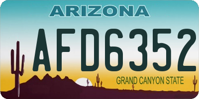 AZ license plate AFD6352