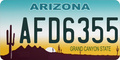AZ license plate AFD6355