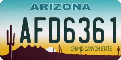 AZ license plate AFD6361