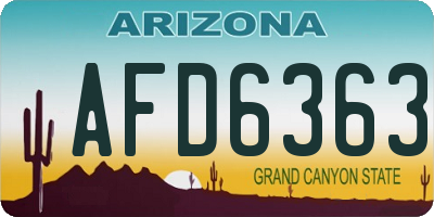 AZ license plate AFD6363