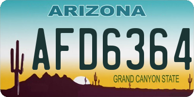 AZ license plate AFD6364