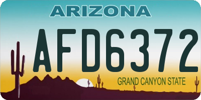 AZ license plate AFD6372